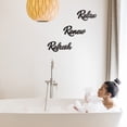 thumbnail image 2 of Set de decoración de pared de baño de madera de 3 piezas | Diseño ahuecado | Madera ligera y duradera | Fácil instalación con pegamento de doble cara | Múltiples tamaños para la decoración del hogar, 2 of 6