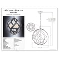 thumbnail image 6 of Urban Ambiance Luxury Rustic Chandelier, Medium Size: 23"H x 19.5"W, with Orbital Style Elements, Weathered Black Finish, UQL2781 from the Walsall Collection, 6 of 7