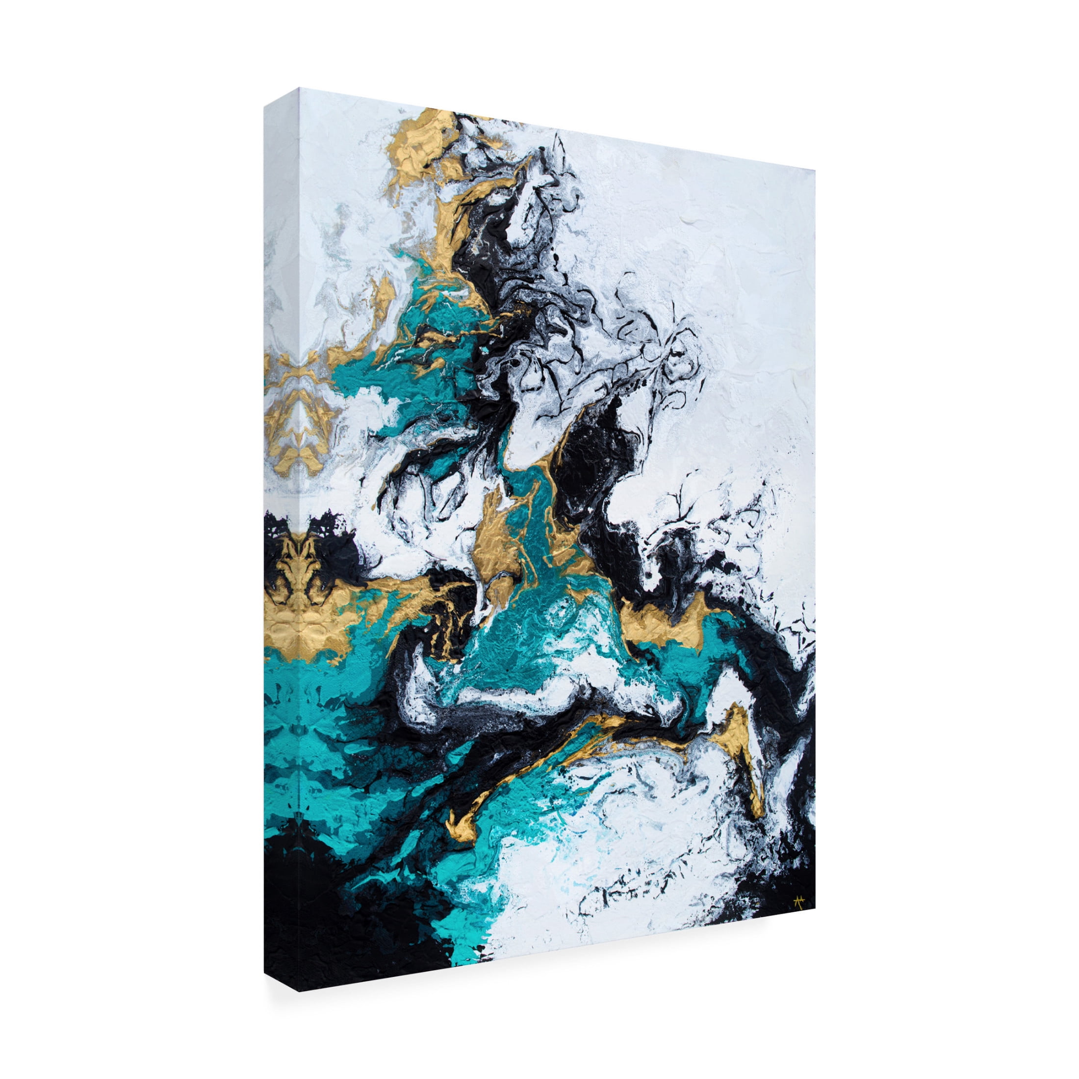 Trademark Fine Art Alyson Storms Green and Gold Smoke Canvas Wall Art