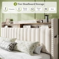 thumbnail image 5 of EnHomee King Size Modern Metal and Wood Standard Bed with Storage, Beige, 5 of 10