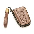thumbnail image 2 of Vitodeco Superior Leather Key Fob Case Compatible for Toyota Rav4, Camry, Prius, Highlander, CH-R, Avalon, Toyota 86, Mirai (4-Button, Mocha), 2 of 6