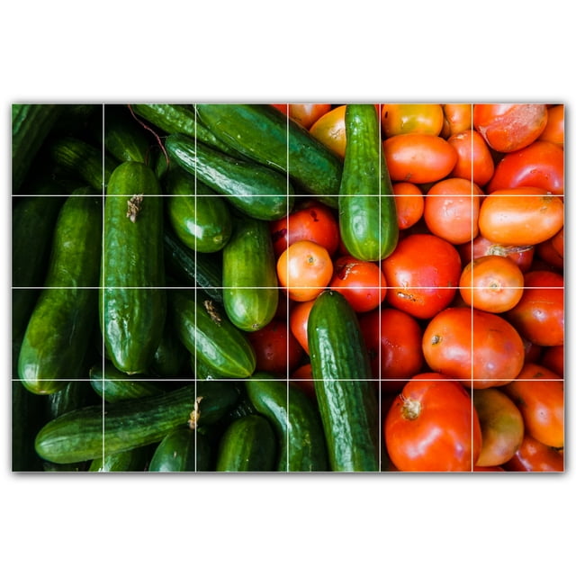 Picture-Tiles.com: Fruit Ceramic Tile Wall Mural WAL500708-64M. 36"W x 24"H using (24) 6" x 6" Ceramic Tiles-Satin Finish