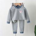 thumbnail image 3 of Atogsazn Kids Boys Girls Fall Winter Clothes Set Children Striped Long Sleeve Tops and Pants Outfit Fashion A-Navy 5-6 Years on Clearance, 3 of 4