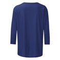 thumbnail image 4 of Viluyesy Round Neck T-Shirt for Womens 3/4 Sleeves Shirt Tops Fashionable Relaxed Loose Blouse Navy Size M, 4 of 5