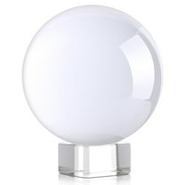 AUQ  Clear Meditation K9 Crystal Ball 3.25 inch (80mm) for Photography, Lensball With Free Stand