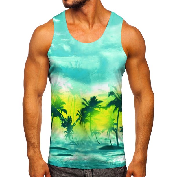 kpoplk Mens Tank Tops Workout,Men's Tank Tops Swim Beach Sleeveless