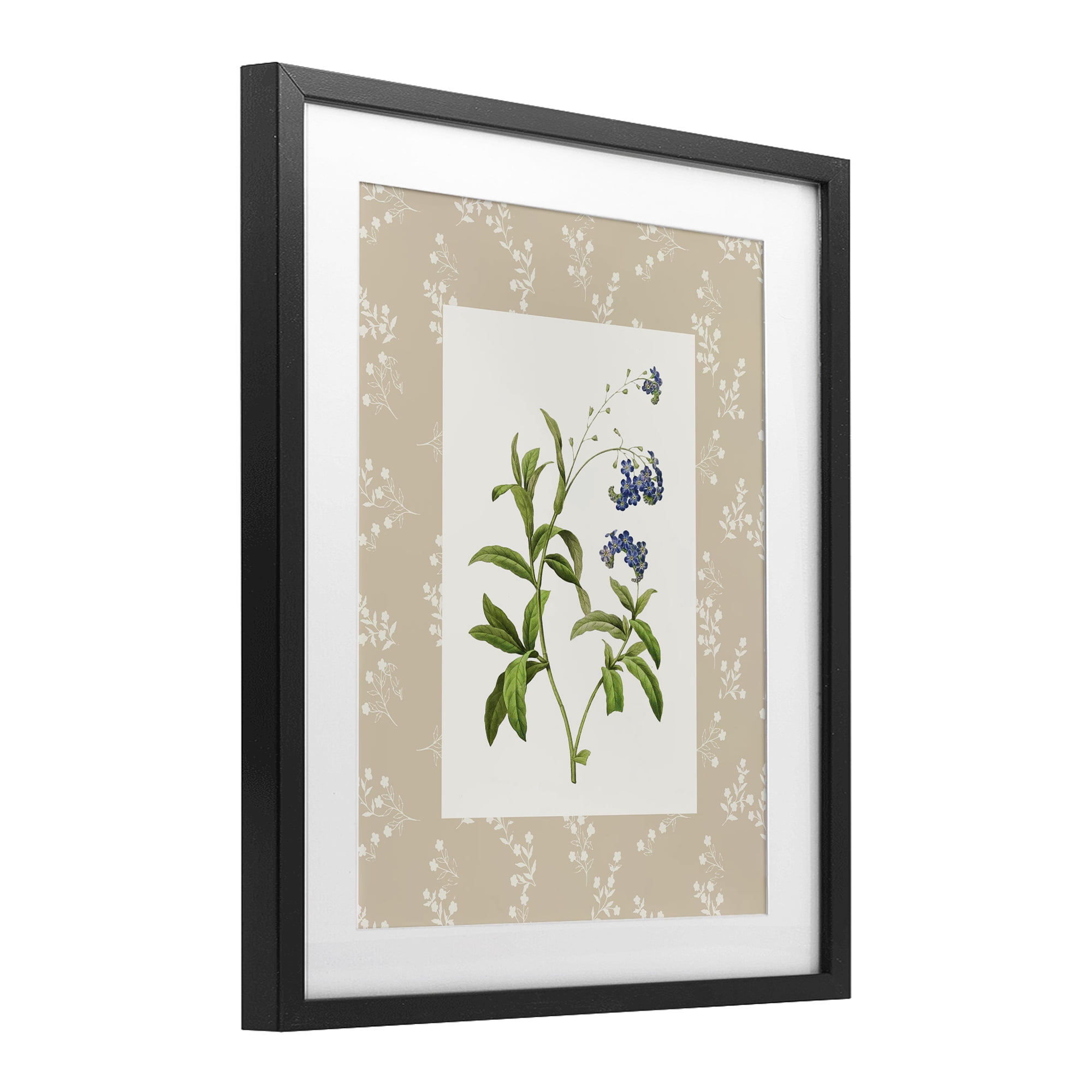 Stupell Industries Botanical Plate Design Black Framed Print Under Glass, design by Val Rhodes