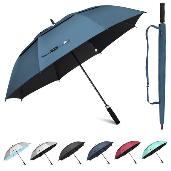 Gonex 72 Inch Automatic Open Golf Umbrella, Extra Large Vented Stick Umbrellas with Windproof Double Canopy
