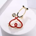 thumbnail image 5 of MATROOY Fashion Love Heart Stethoscope Enamel Brooch Badge Pin Lapel Jewelry De_yi, 5 of 8