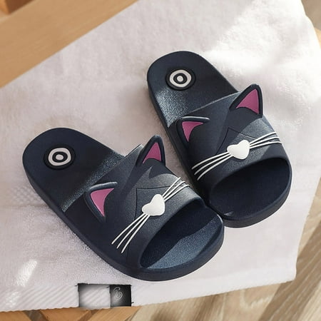 

KEVCHE Baby Kids Girls Boys Home Slippers Cartoon Cat Floor Family Shoes Beach Sandals
