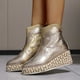 thumbnail image 2 of NECHOLOGY Botas Mujer Adulto Femenino Zapatos Botines de mujer Botas de moda para mujer con altura interior elevada, botas altas de estilo antiguo, botas bordadas para mujer, botas (Gold, 7), 2 of 7