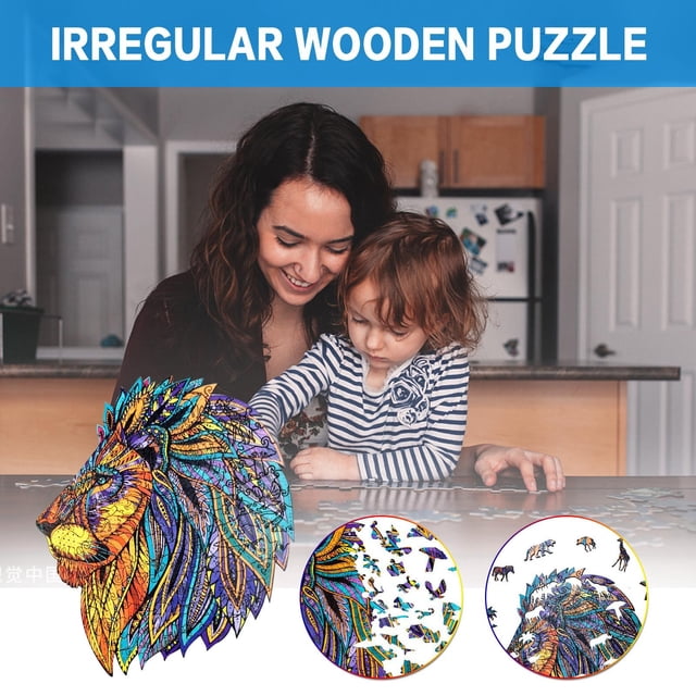 Adult And Children Educational Holiday Gift Irregular Puzzle Wooden Taste