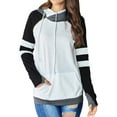 thumbnail image 1 of Chandail à Capuche Contrasté pour Femmes Grande Taille Manches Longues Décontracté Patchwork chandail-Over Haut Jumper Blouse, 1 of 3