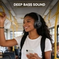 thumbnail image 4 of KVIDIO Bluetooth Headphones, Wireless Headphones with Microphone, 65H Running Time, over-Ear Headphones for Computer Laptop Travel Home Office PC (Black), 4 of 12