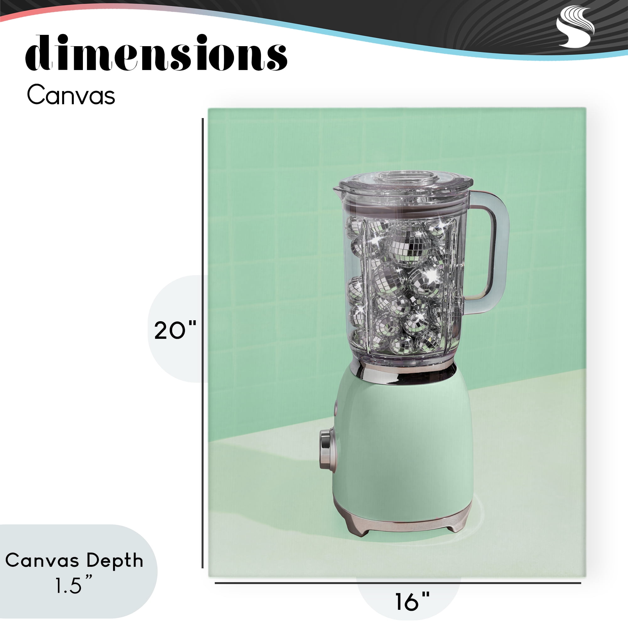 Stupell Industries Disco Drink Blender over Green Canvas Wall Art, design by LISH Creative