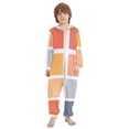 thumbnail image 2 of Colorful Squares Pattern One Piece Pajamas Soft Jumpsuit Cozy Sleep and Play Romper Zipper and Pockets 12-13Y, 2 of 8