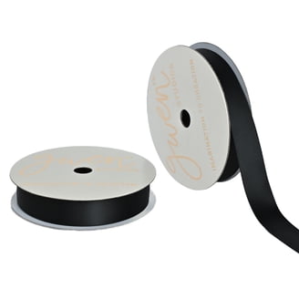 Offray Ribbon, Black 3/8 inch Grosgrain Polyester Ribbon, 18 Feet