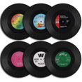 thumbnail image 2 of Record Coasters,6 Pieces Of Retro Style Vinyl Coasters-4.13 Inch, 2 of 4