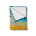 thumbnail image 2 of Venice Soft Flannel Fleece Throw Blanket, Antique Lantern and Gondolas Floating in the Grand Canal Sunrise, Cozy Plush for Indoor and Outdoor Use, 50" x 60", Orange Yellow Blue, by Ambesonne, 2 of 6
