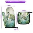 thumbnail image 5 of Happy Sea Turtle Welcome St Patrick's Day Lucky Shamrocks Clover Oven Mitts Marine Animals Lover Heat Resistant Cooking Gloves - 22001, 5 of 5