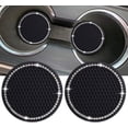 thumbnail image 2 of LEEYNEER 4PCS  Vehicle Bling Cup Holder Insert Coaster Car Interior Accessories-2.75 inch Silicone Anti Slip Crystal Rhinestone Car Coaster, 2 of 5