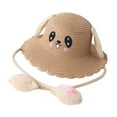 thumbnail image 3 of Sombrero de verano para niños, gorras de bebé, gorra panamá portátil para playa, sombrero de conejo para bebé Caqui, 3 of 9