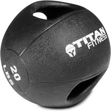 Titan Fitness 20 lb Dual Grip Medicine Ball Rubber Muscle Driver Sport