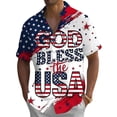 thumbnail image 4 of Telankuip Mens Independence Day Shirts July 4th USA 250th Anniversary Printed Button down Short Sleeve Shirt Summer Thin Cozy Breathable Patriots Casual Top 5-White XXL, 4 of 4