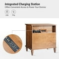 thumbnail image 3 of Tina's Home 30"W 4-Drawer Sideboard Cabinet with Charging Station, Wood Organizer Cabinet for Living Room, Entryway, Apartment, Acorn (2 pieces), 3 of 7