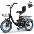 thumbnail image 4 of ACTBEST Electric Tricycle for Adults, 18"x3.0" Fat Tire 3-Wheel Electric Bike, 500W Motor 48V 10.4Ah Battery, Folding E-Trike Up to 18Mph (Black), 4 of 11