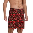 thumbnail image 2 of Balery Tomatoes And Chili Pantalones cortos de pijama de punto de algodón para hombre con cinturilla y bolsillos-XX-Large, 2 of 6