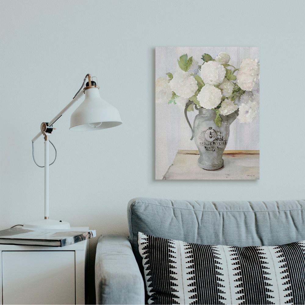 Stupell Industries White Hydrangea in French Country Pitcher Still Life Canvas Wall Art Design by Stellar Design Studio, 24" x 30"