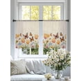thumbnail image 5 of Sheer Curtain Panels Yellow Floral Butterfly Rod Pocket Voile Window Curtains Blue Flowers Retro Window Treatments Ligh Filtering Privacy Curtain Drapes for Bedroom Living Room 2 Panel Set 45 Inch, 5 of 9