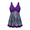 Chama Plus Size Swim Dress for Women Skirted OnePiece Swimsuit
