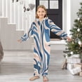 thumbnail image 6 of Vzayyk 4T-14Y Size Aviliable Cozy One-Piece Footless Sleeper Pajama Blue and Beige Wavy, 6 of 8