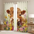 thumbnail image 2 of Castle Fairy Highland Cow Blackout Curtains Set of 2 (52x84 Each),Floral Window Curtains, 2 of 6
