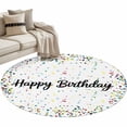 thumbnail image 2 of Round Area Rug 3ft,Happy Birthday Words Washable Carpet Non-Slip Runner Accent Rugs Indoor Floor Mat for Bedroom Living Room Decor,Colorful Ribbon Polka Dot, 2 of 9