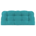 thumbnail image 5 of Jordan Manufacturing 3-Piece McHusk Lagoon Aqua Solid Tufted Outdoor Cushion with 1 Wicker Bench Cushion and 2 Wicker Seat Cushions, 5 of 13