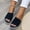 Blue, variant on Women's Breathable Knit Mesh Slide Sandals Open Toe Comfort Wedge Footwear Khaki 36