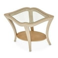 thumbnail image 6 of Michael Amini Malibu Crest Wood End Table with Glass Top - Chardonnay, 6 of 11