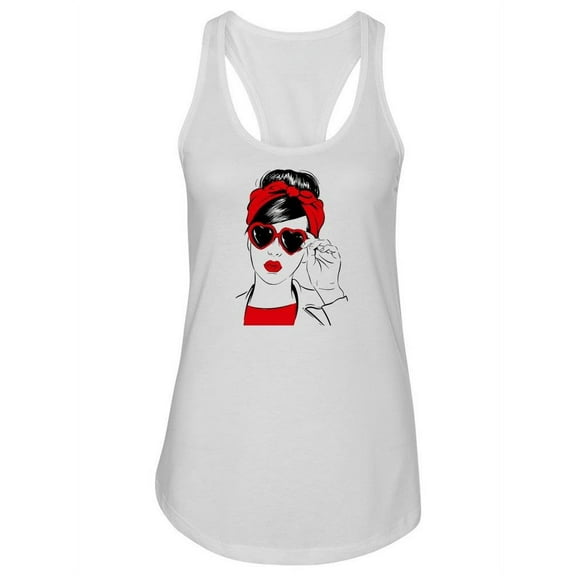 Retro Woman In Sunglasses. Tank Women -Image by Shutterstock, Female XX-Large