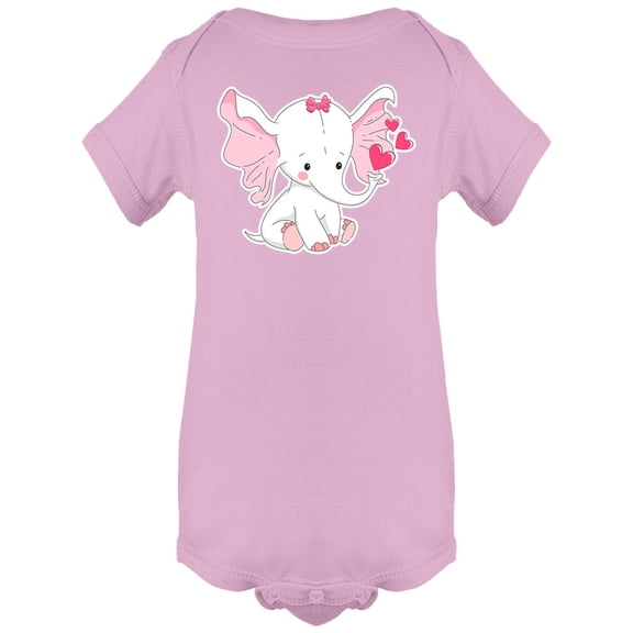 Cute White Baby Elephant Bodysuit Infant -Image by Shutterstock,  24 Months