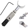 thumbnail image 1 of Cuchillo giratorio ajustable Cuchillo giratorio para tallar Práctico cuchillo giratorio de corte de cuero de acero inoxidable ajustable Herramienta de trabajo artesanal de cuero con llave hexagonal para bricolaje Herramienta de trabajo de cuero tallado artesanal brillar Electrónica, 1 of 4