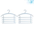 thumbnail image 3 of 2Pcs Multifunctional Pants Storage Rack Multi-Layers Scarf Rack Plastic Clothes Hanger Sky-Blue, 3 of 8