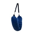 thumbnail image 2 of Funda de almohada de viaje para el cuello, almacenamiento eficiente, terciopelo suave, rellenable. Azul, 2 of 9