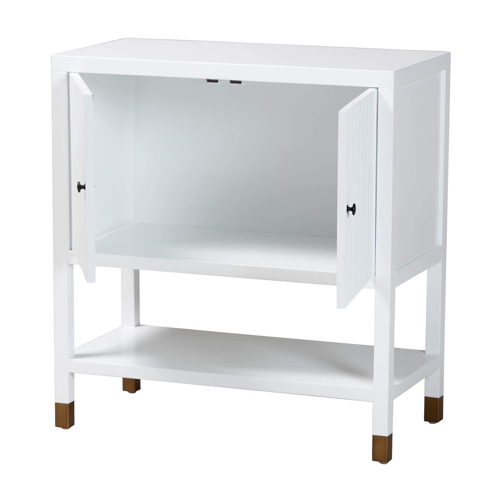 bali & pari Aiden Modern Storage Cabinet, White
