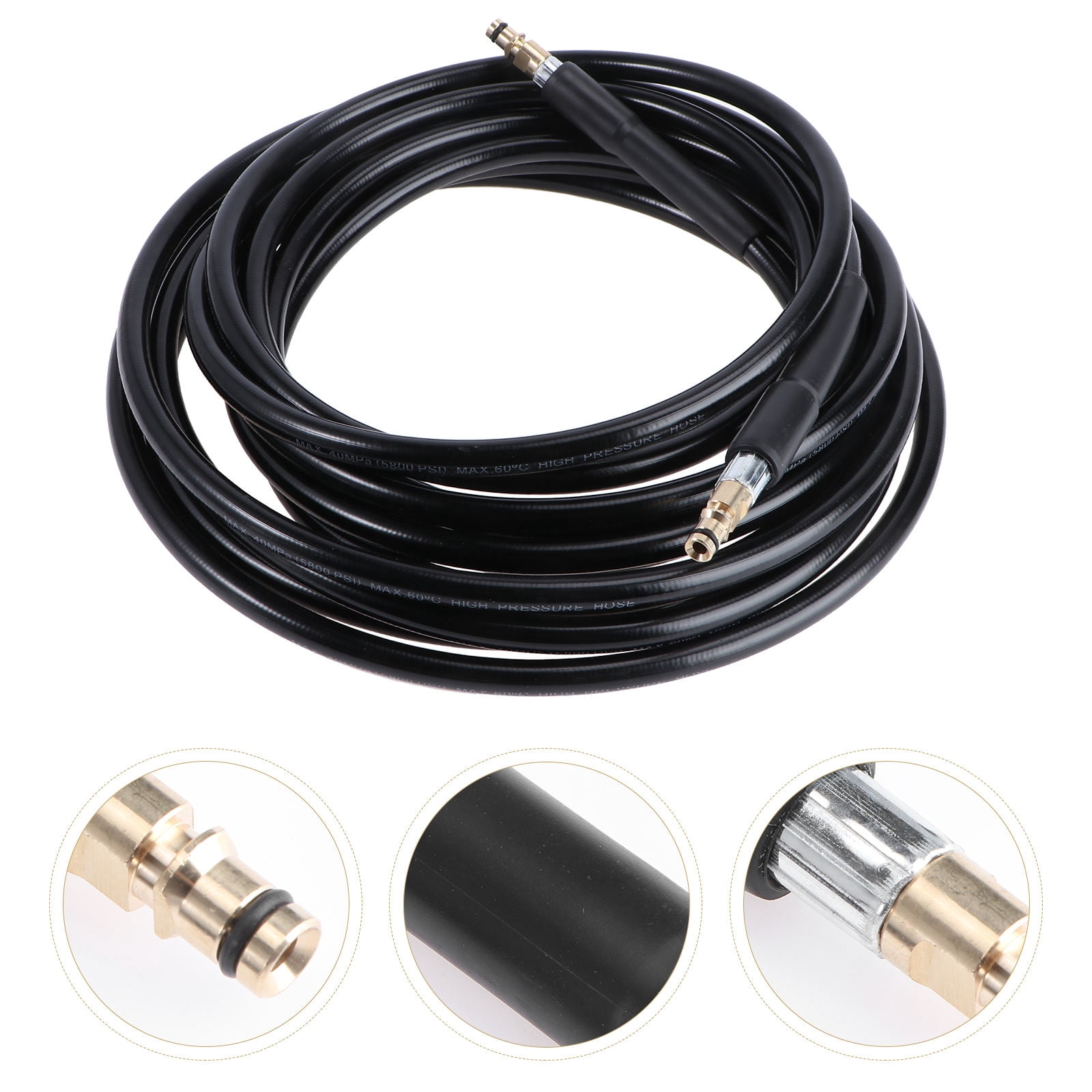 OUNONA Black Rubber Washing Machine Hose Durable Flexible Design for Electronic Cold Cleaning Machine 8M
