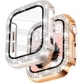 thumbnail image 1 of Yanonmyfd Funda para reloj brillante con protector de visualización HD para mujer compatible con Apple Watch de 49 mm de diámetro, protector de cara para iWatch Series Ultra 3/2/1, color dorado, 1 of 28