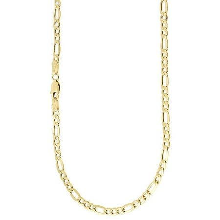 Jewelers 14K Solid Gold 3.4MM Figaro Chain Necklace BOXED