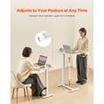 thumbnail image 2 of KFFKFF Table au-Dessus du Lit, Table d'Appoint Mobile avec 4 Roues Dissimulées, Bureau Roulant pour Ordinateur Portable à Hauteur Réglable avec Porte-Gobelet, Bureau au-Dessus du Lit Portatif en Panneau de Particules, 2 of 9